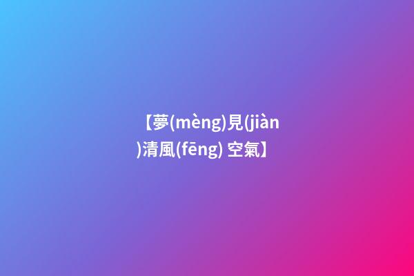 【夢(mèng)見(jiàn)清風(fēng) 空氣】